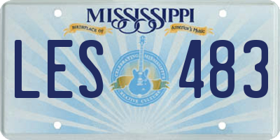 MS license plate LES483