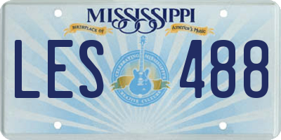 MS license plate LES488
