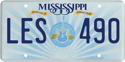 MS license plate LES490
