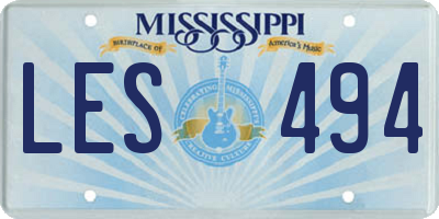 MS license plate LES494