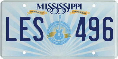 MS license plate LES496