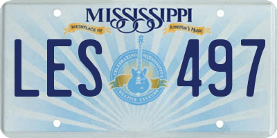MS license plate LES497