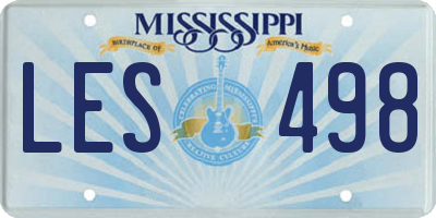 MS license plate LES498