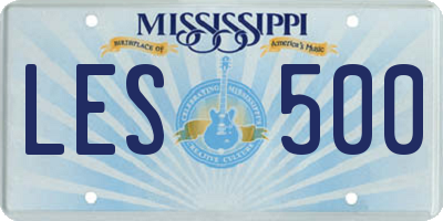 MS license plate LES500