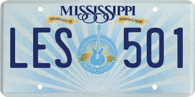 MS license plate LES501