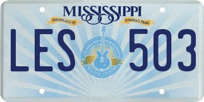 MS license plate LES503
