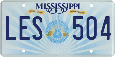 MS license plate LES504