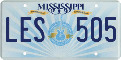 MS license plate LES505