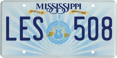 MS license plate LES508