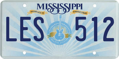 MS license plate LES512