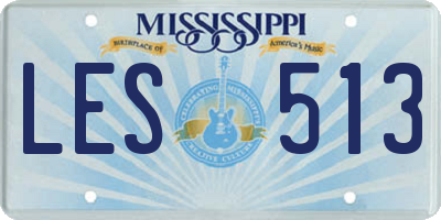 MS license plate LES513