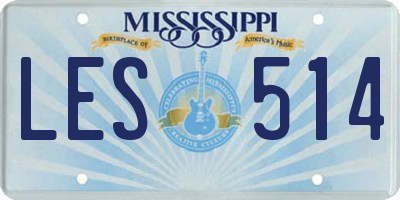 MS license plate LES514