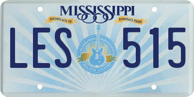 MS license plate LES515