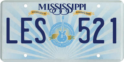 MS license plate LES521