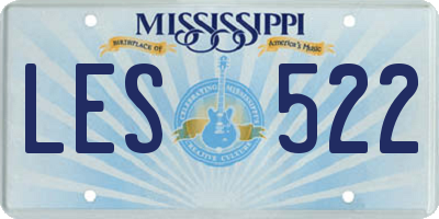 MS license plate LES522