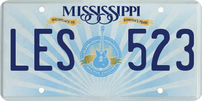 MS license plate LES523