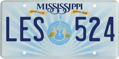 MS license plate LES524
