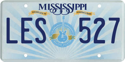 MS license plate LES527