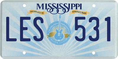 MS license plate LES531