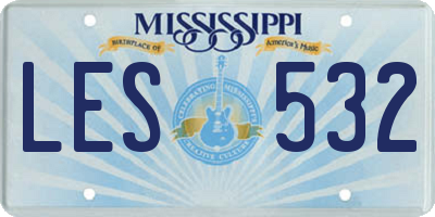MS license plate LES532