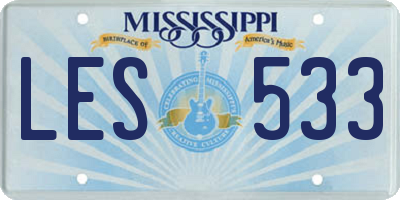 MS license plate LES533