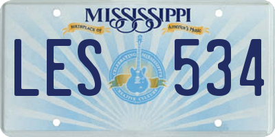 MS license plate LES534
