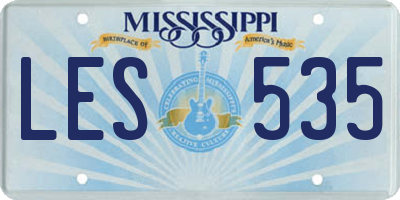 MS license plate LES535