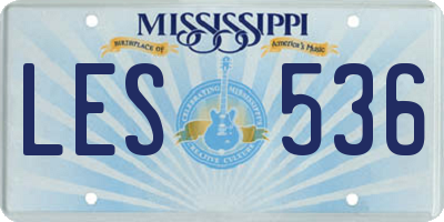 MS license plate LES536