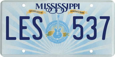 MS license plate LES537