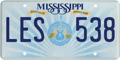 MS license plate LES538
