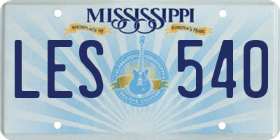 MS license plate LES540