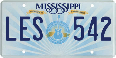 MS license plate LES542