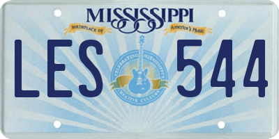 MS license plate LES544