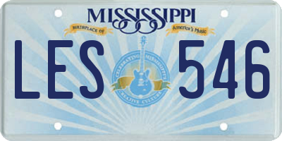 MS license plate LES546