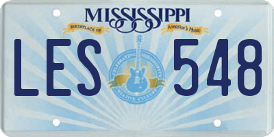 MS license plate LES548
