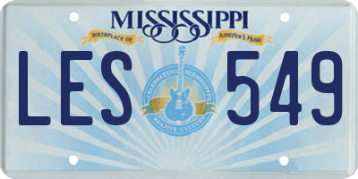 MS license plate LES549