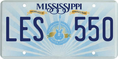MS license plate LES550