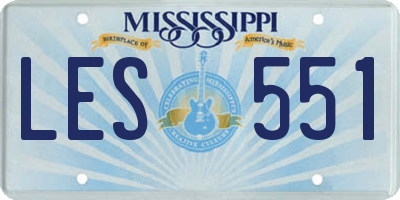MS license plate LES551