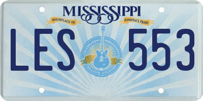 MS license plate LES553
