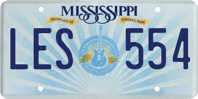 MS license plate LES554
