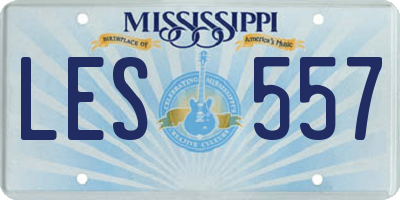 MS license plate LES557