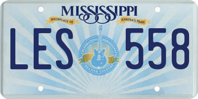 MS license plate LES558