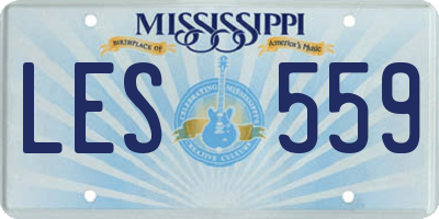 MS license plate LES559