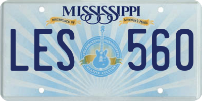 MS license plate LES560