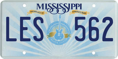 MS license plate LES562
