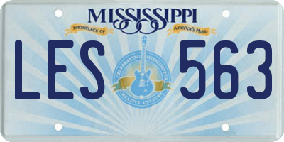 MS license plate LES563