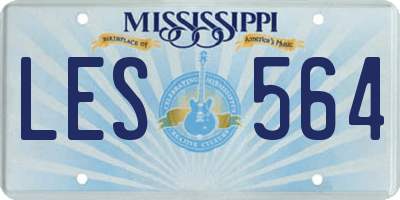MS license plate LES564