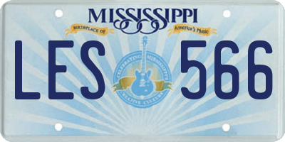MS license plate LES566