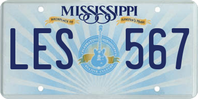 MS license plate LES567