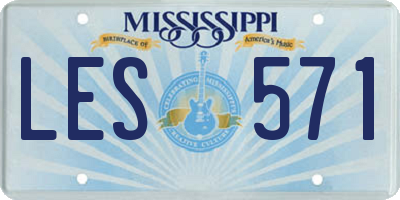 MS license plate LES571